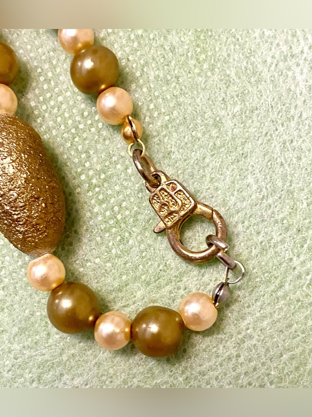Gold and Ivory Beaded Women's Necklace - Classic Elegant Strand - Picture 5 of 5